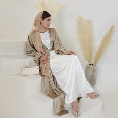 Velora Satin Open Abaya