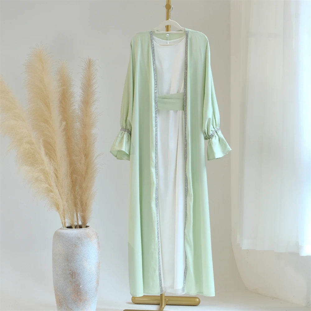 Velora Satin Open Abaya