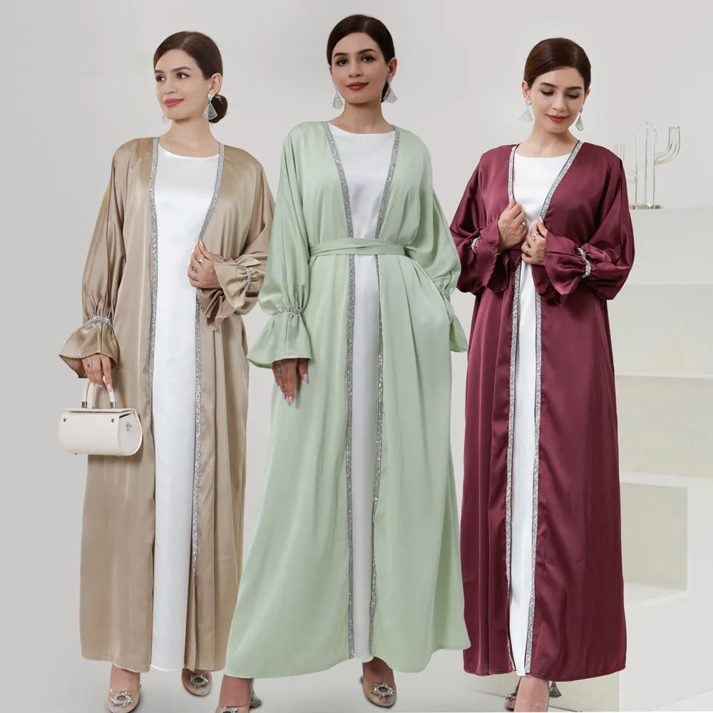 Velora Satin Open Abaya