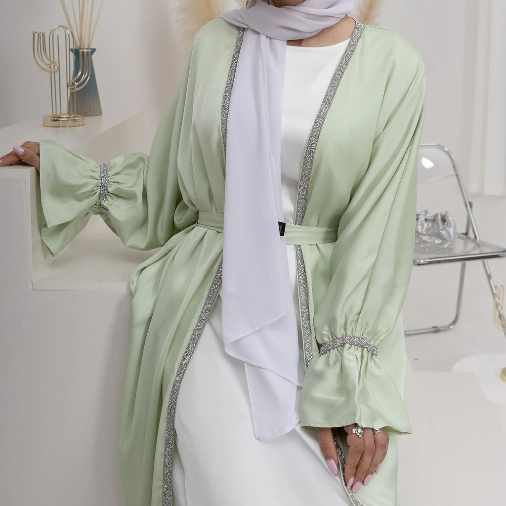 Velora Satin Open Abaya