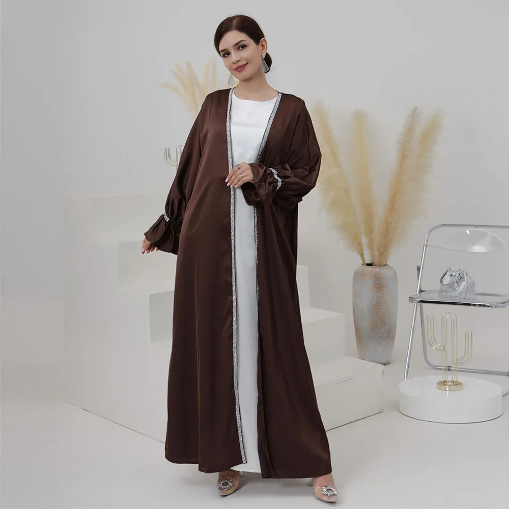 Velora Satin Open Abaya